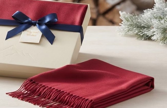 Crimson Silk-Pashmina Scarf — alternate view